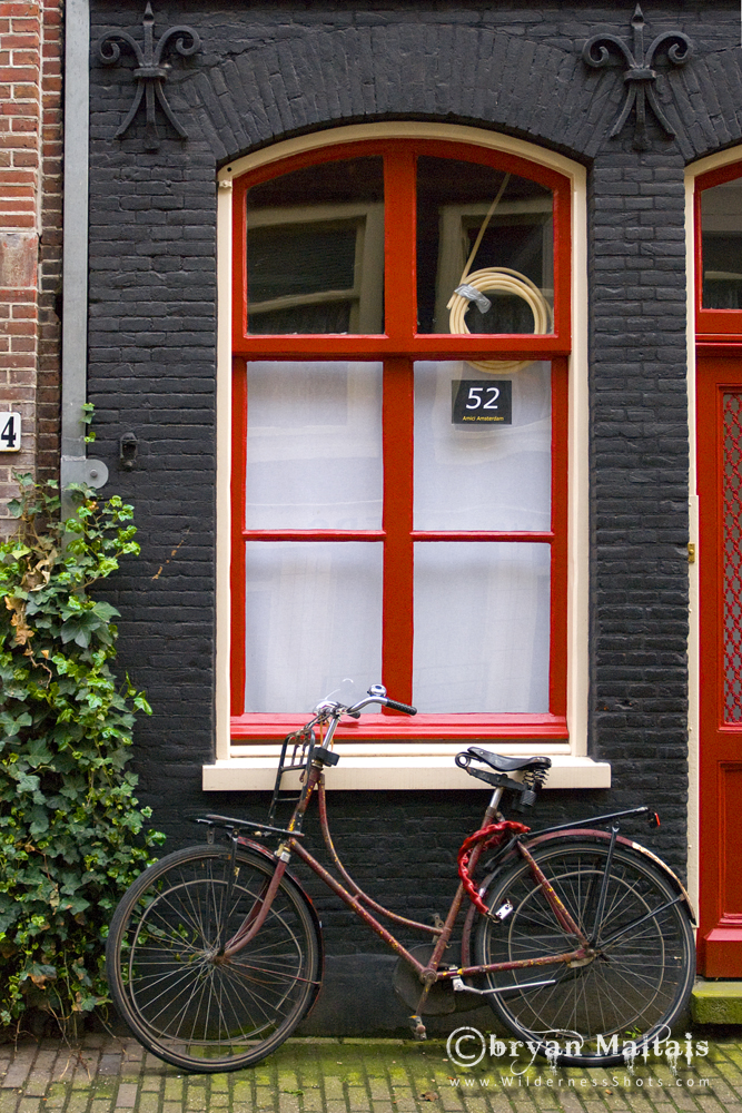 Amsterdam Red Bicycle and Door