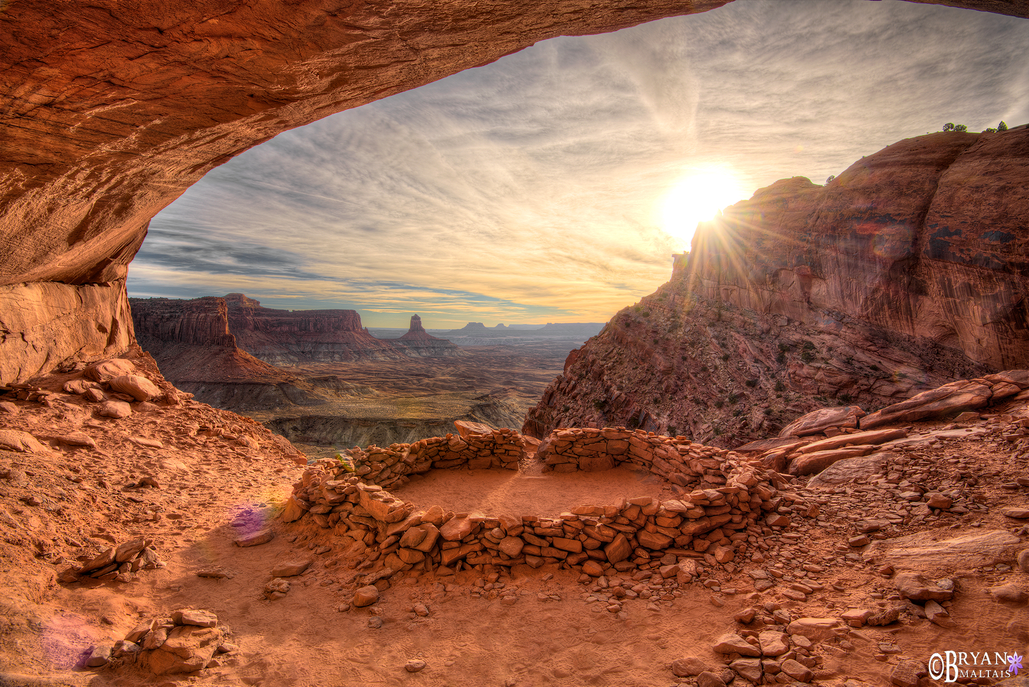 False Kiva Sunset Canyonlands National Park