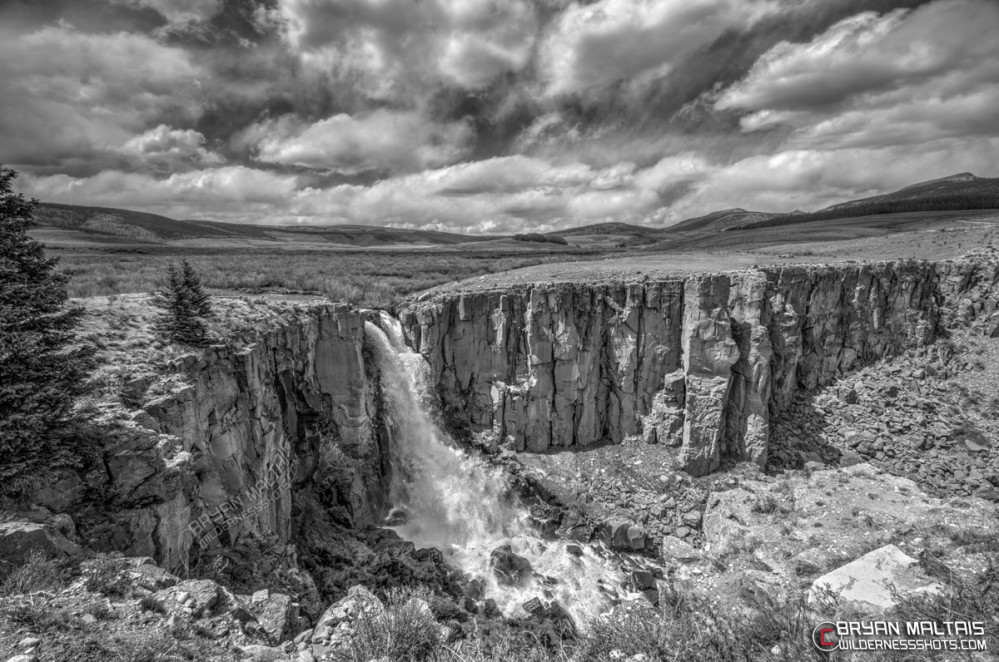 Clear Creek Falls Colorado Black and White