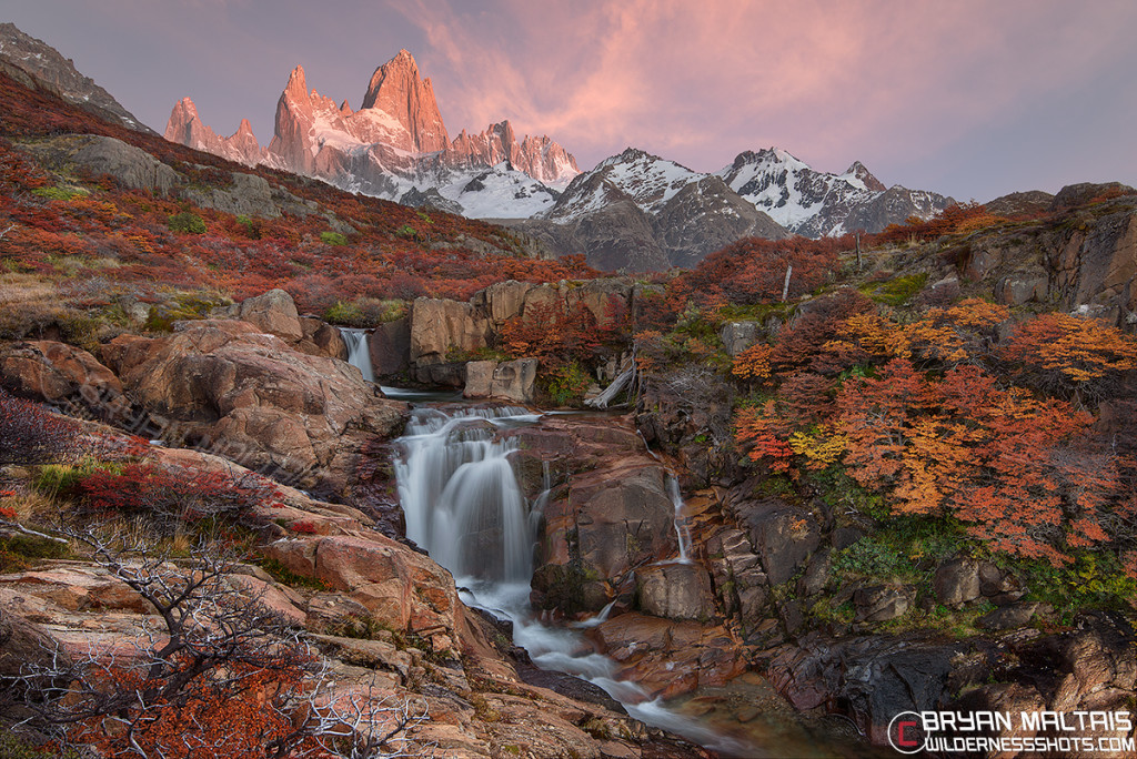 Mt Fitz Roy Patagonia Waterfall El Chalten Fall Colors