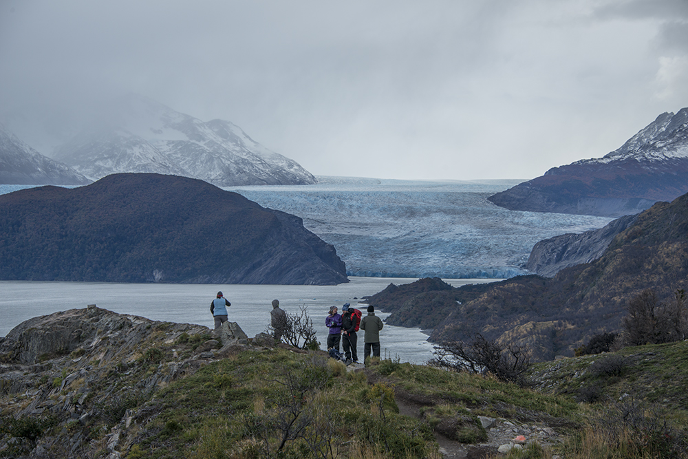 On day 1 we hiked along Lago Grey to Glacier Grey