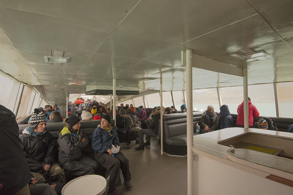 The ferry delivers backpackers across Lago Peho to the start of the W circuit