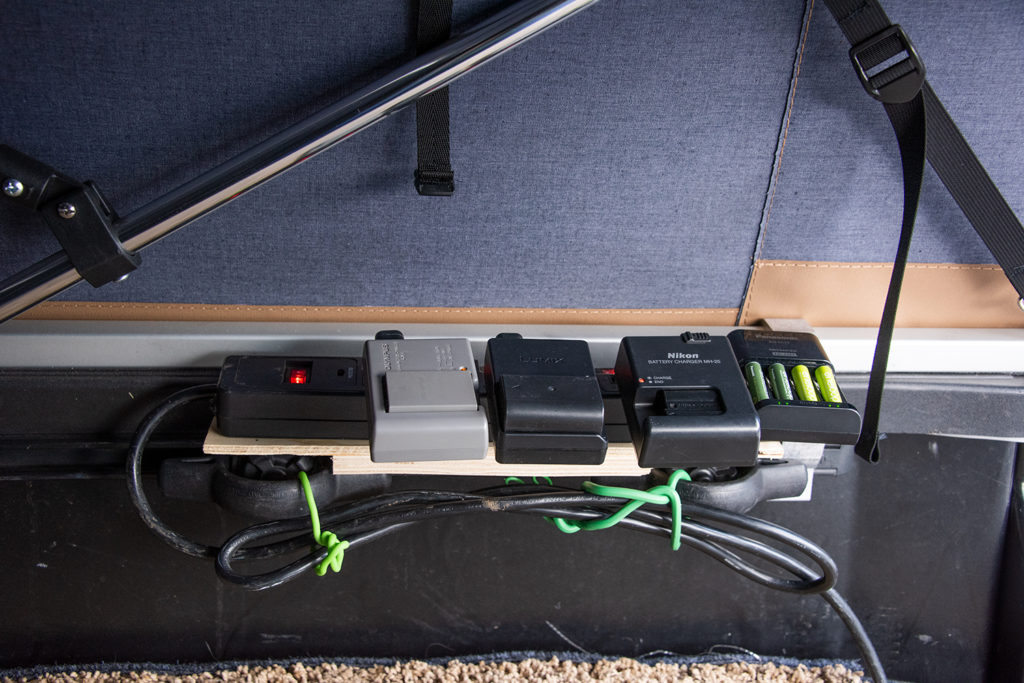tacoma overlander bed outlet camera battery charging station