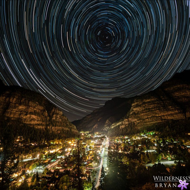 Ouray Colorado at Night Star Trails
