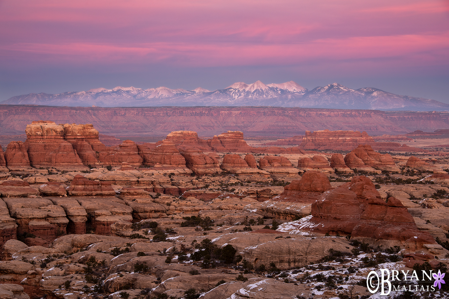 Needles District LaSale Mountains alpenglow utah photos