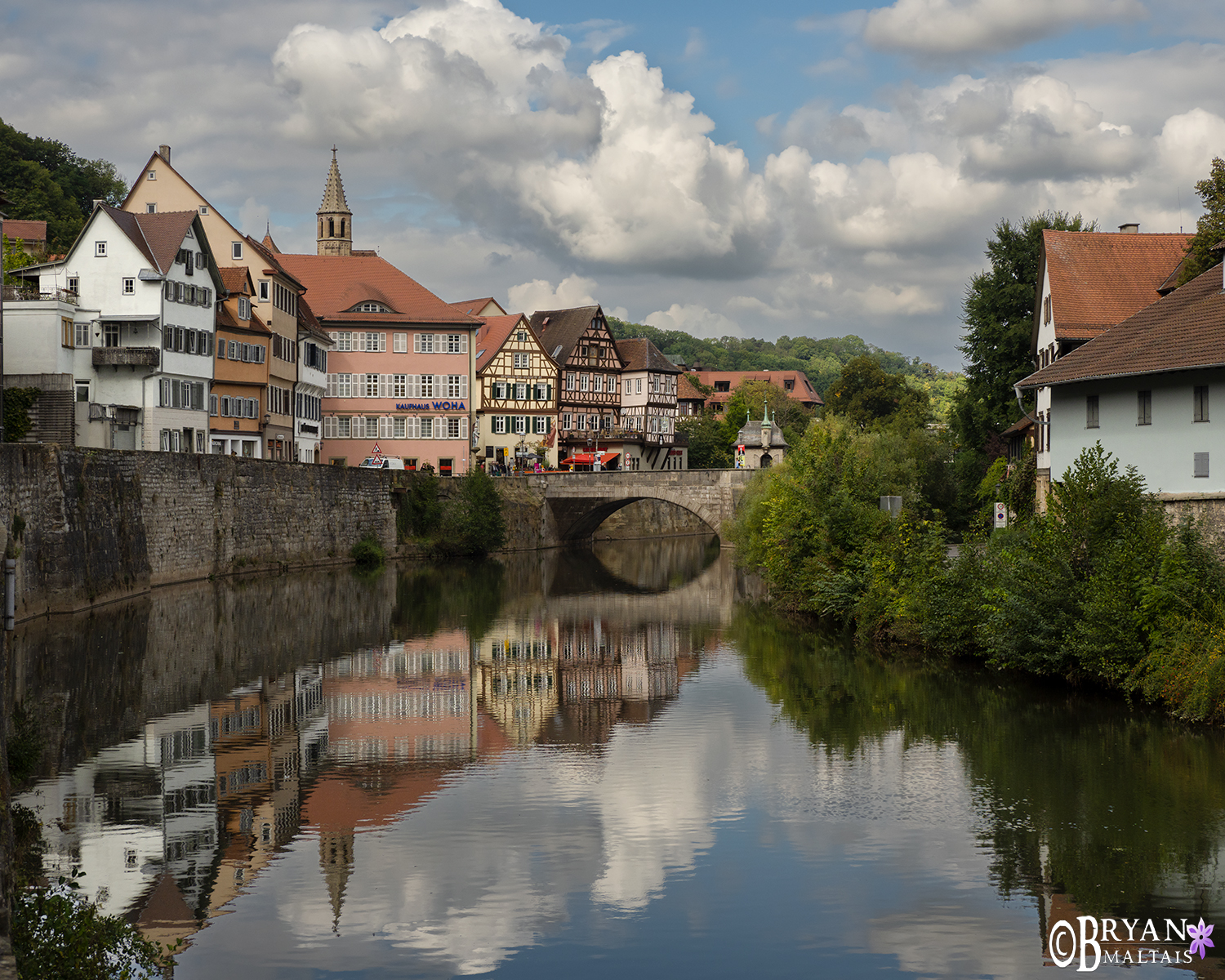 schwabisch hall reflection clouds