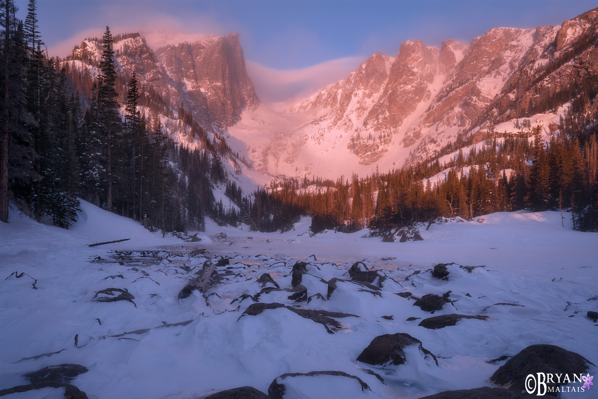 Dream Lake Winter Rocky Mountain national Park Photos