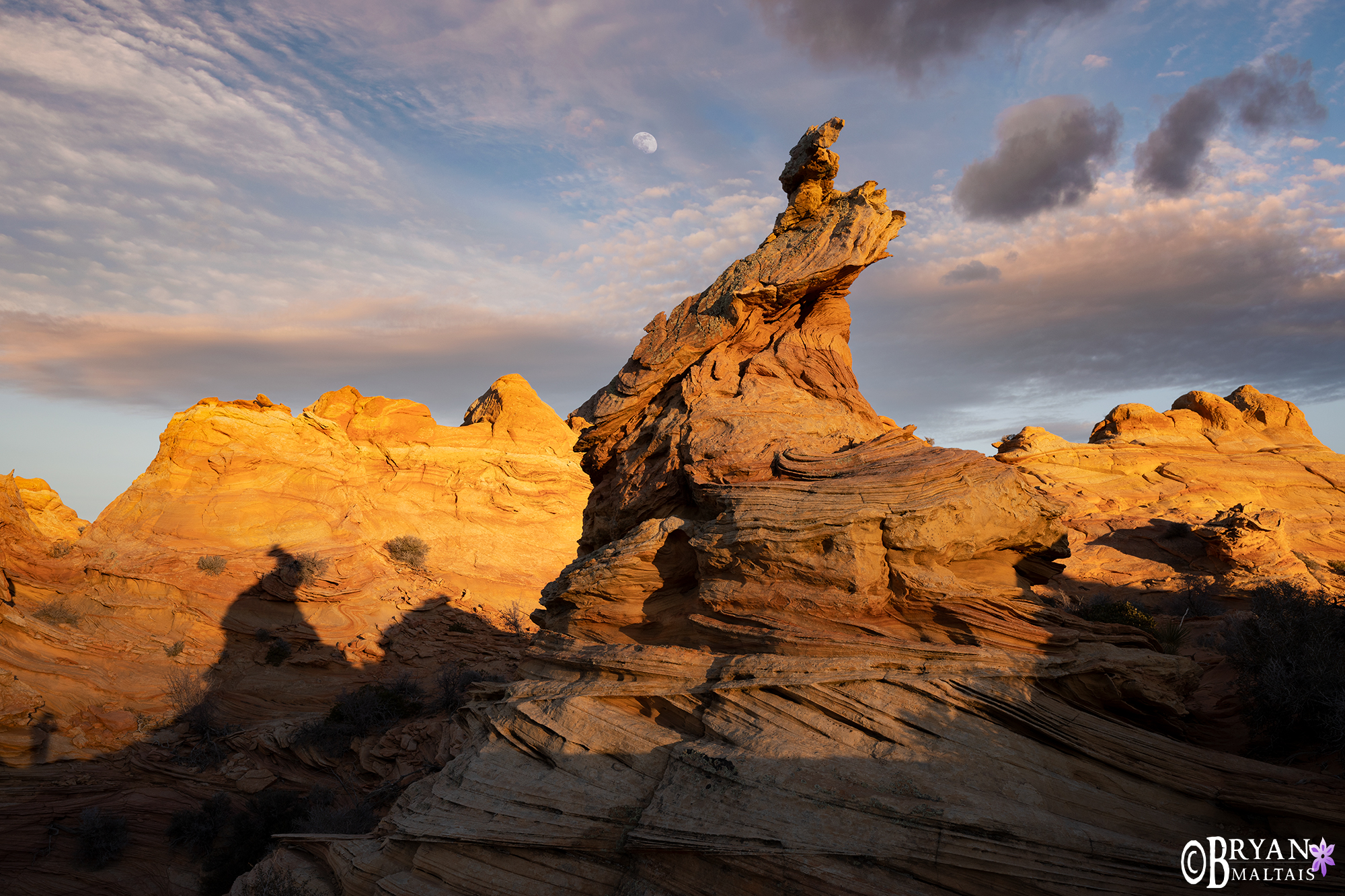 sandstone buttes sunset arizona photography