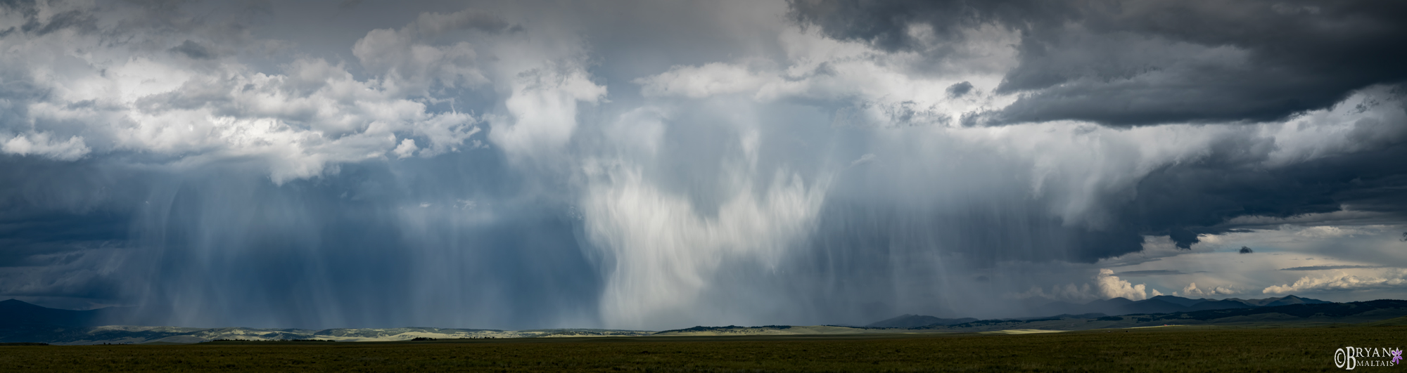 virga thunderstorm over colorado mountains photo print