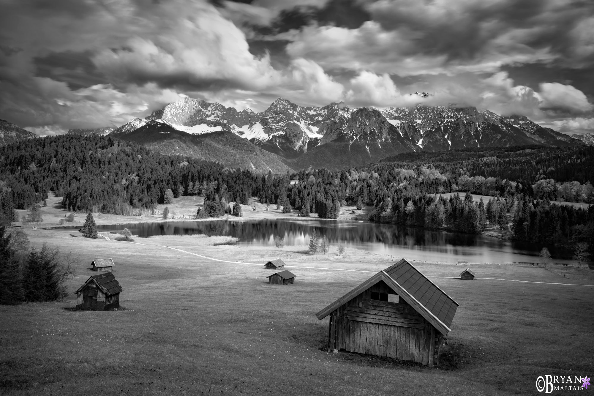 geroldsee karwendel bavaria photo printbw