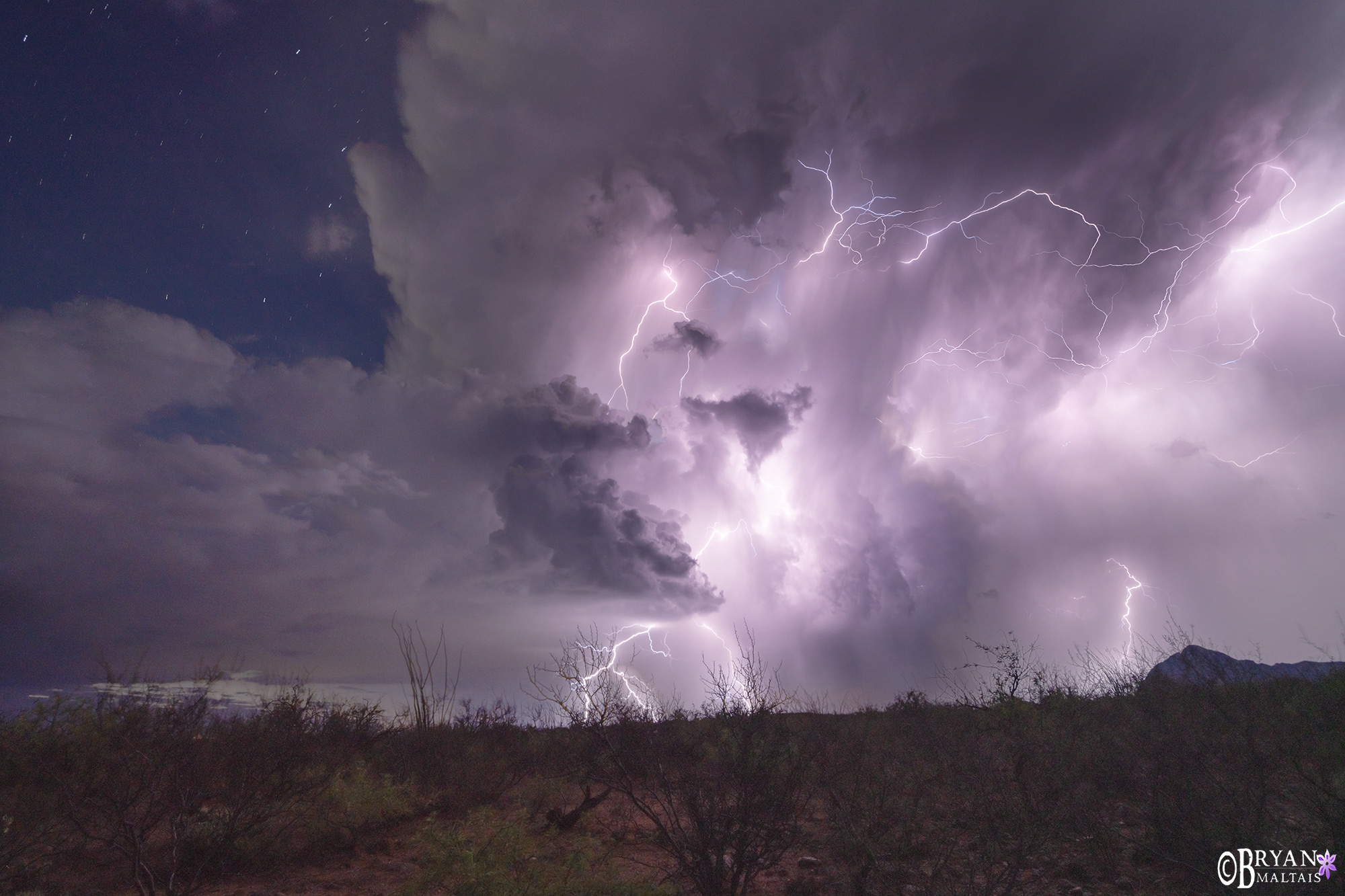 Santa Rita Mountains Monsoon Lightning