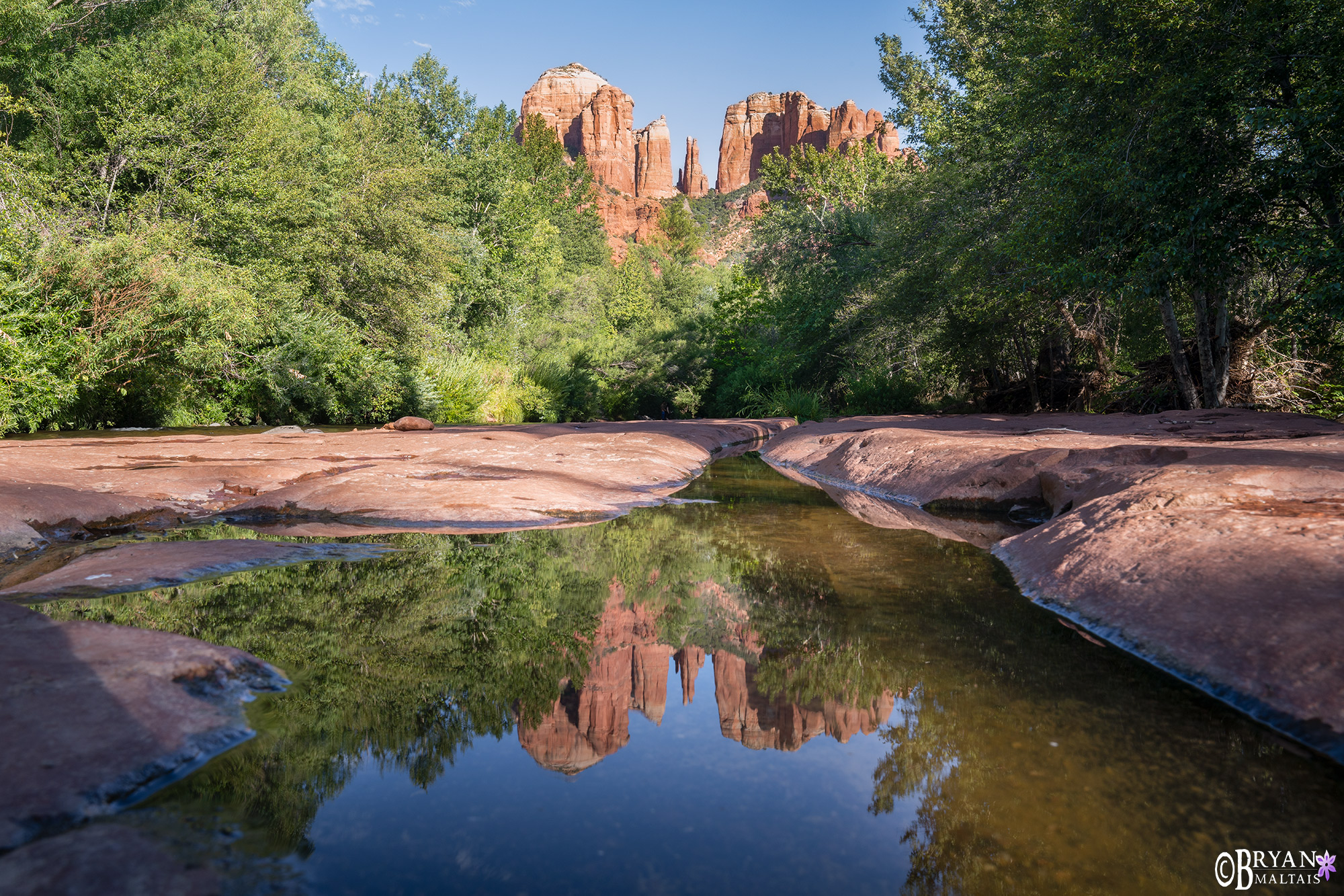 cathedral rock reflection crescent moon park sedona photo print afternoon