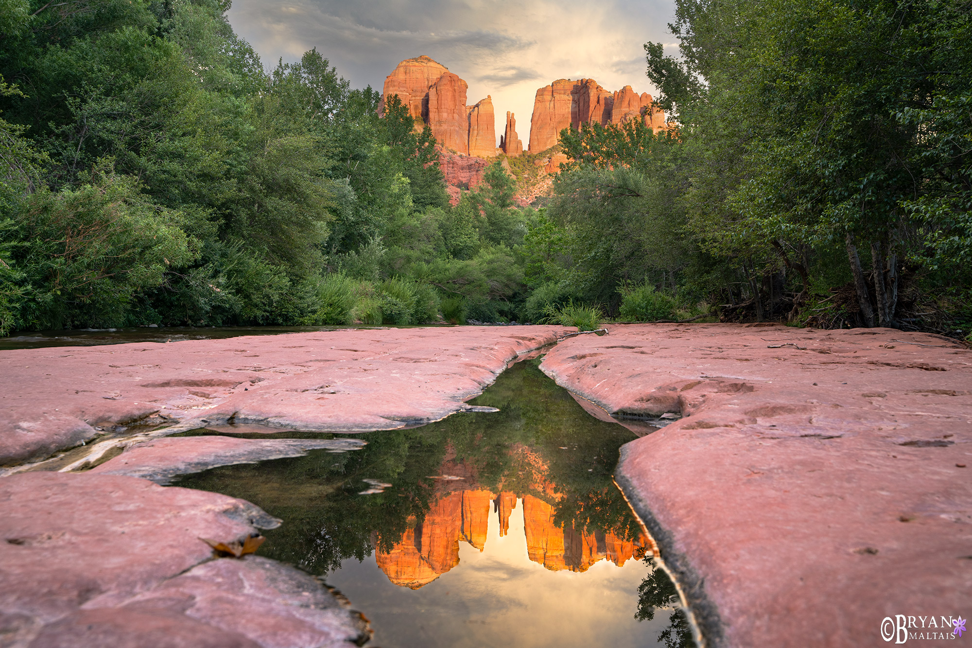 cathedral rock reflection crescent moon park sedona photo print