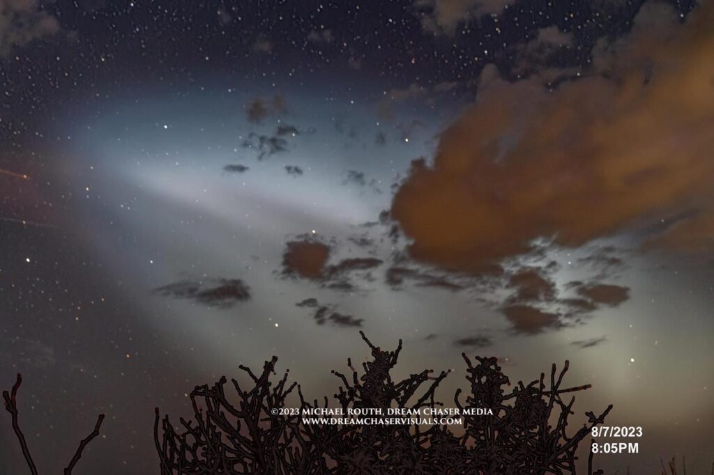 space x rocket exhaust twilight phenomenon south tucson 2