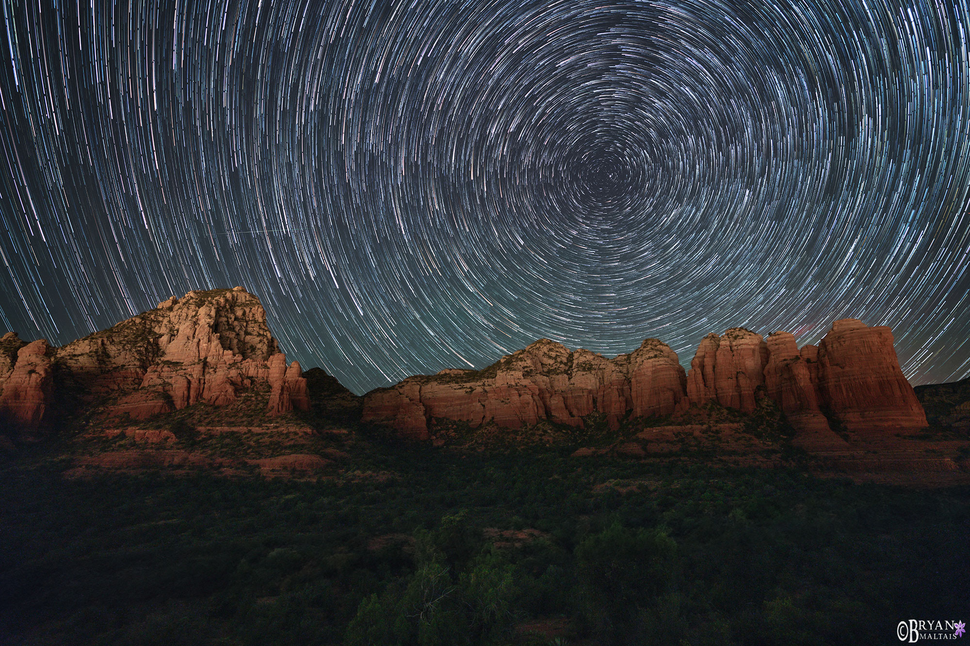 Sedona Schnebly Hill Formation Star Trails Photo Print