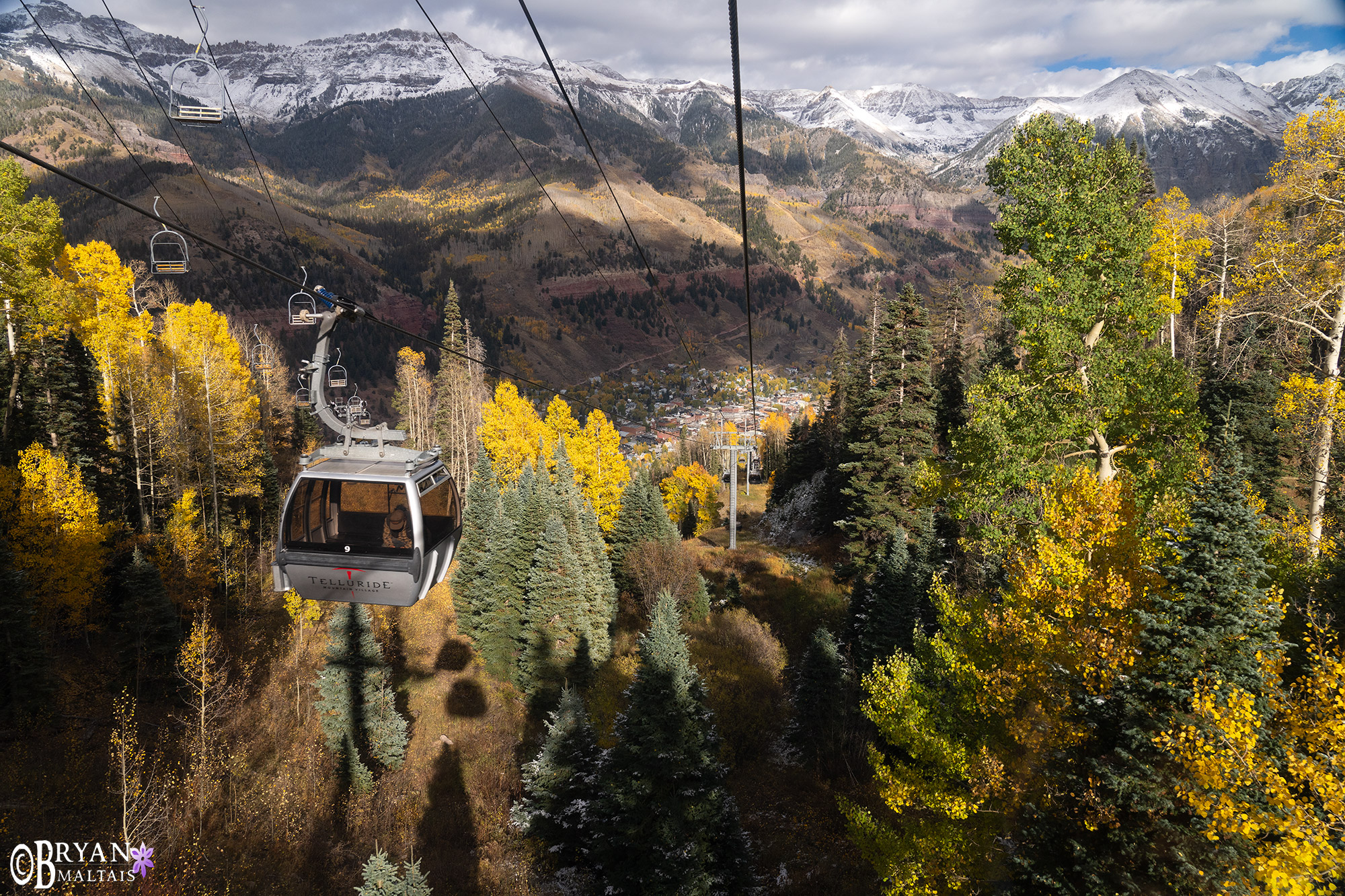 Telluride mountain village gondola fall colors photo print 3