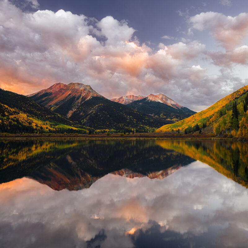 crystal lake autumn reflection no snow