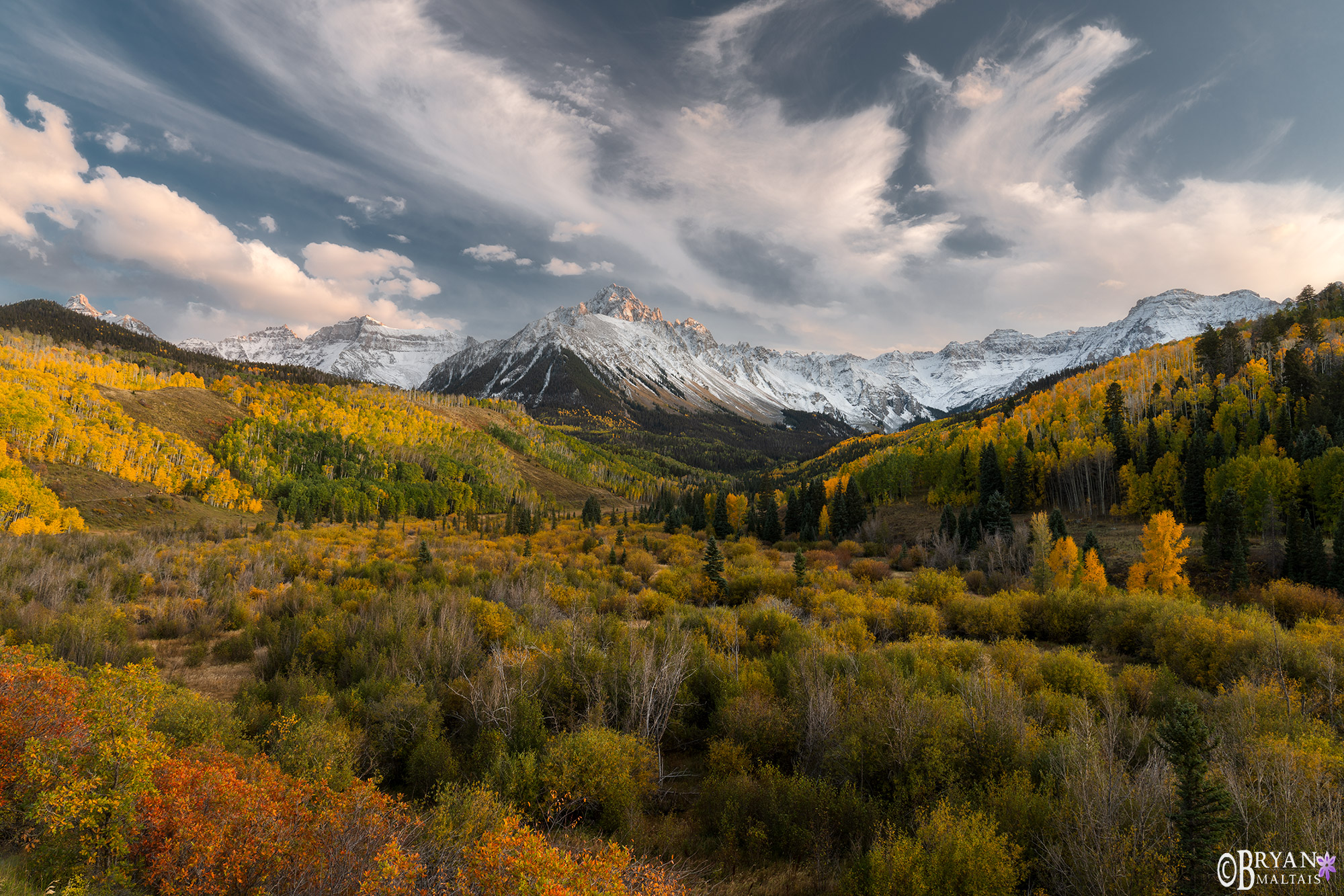 mt sneffels fall colors beautiful clouds colorado