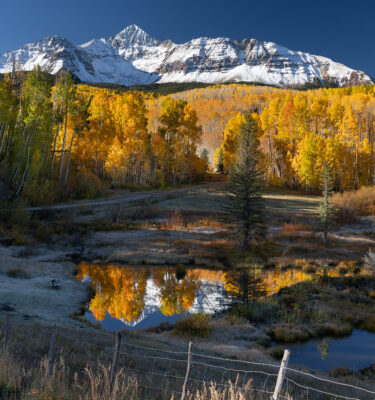 wilson peak fall colors pond reflection telluride