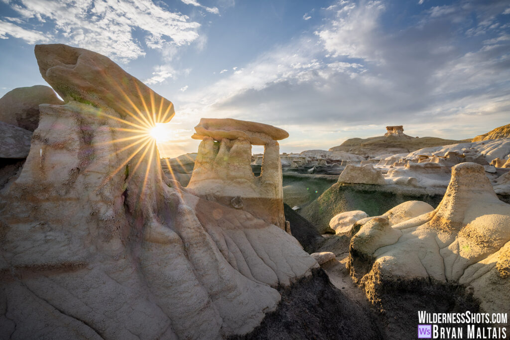 Bisti Badlands Sunstar hoodoo photo print