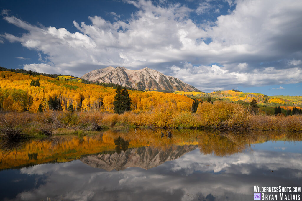 East Beckwith Peak Pond reflection Fall Colors Crested Butte Landscape Photo Print