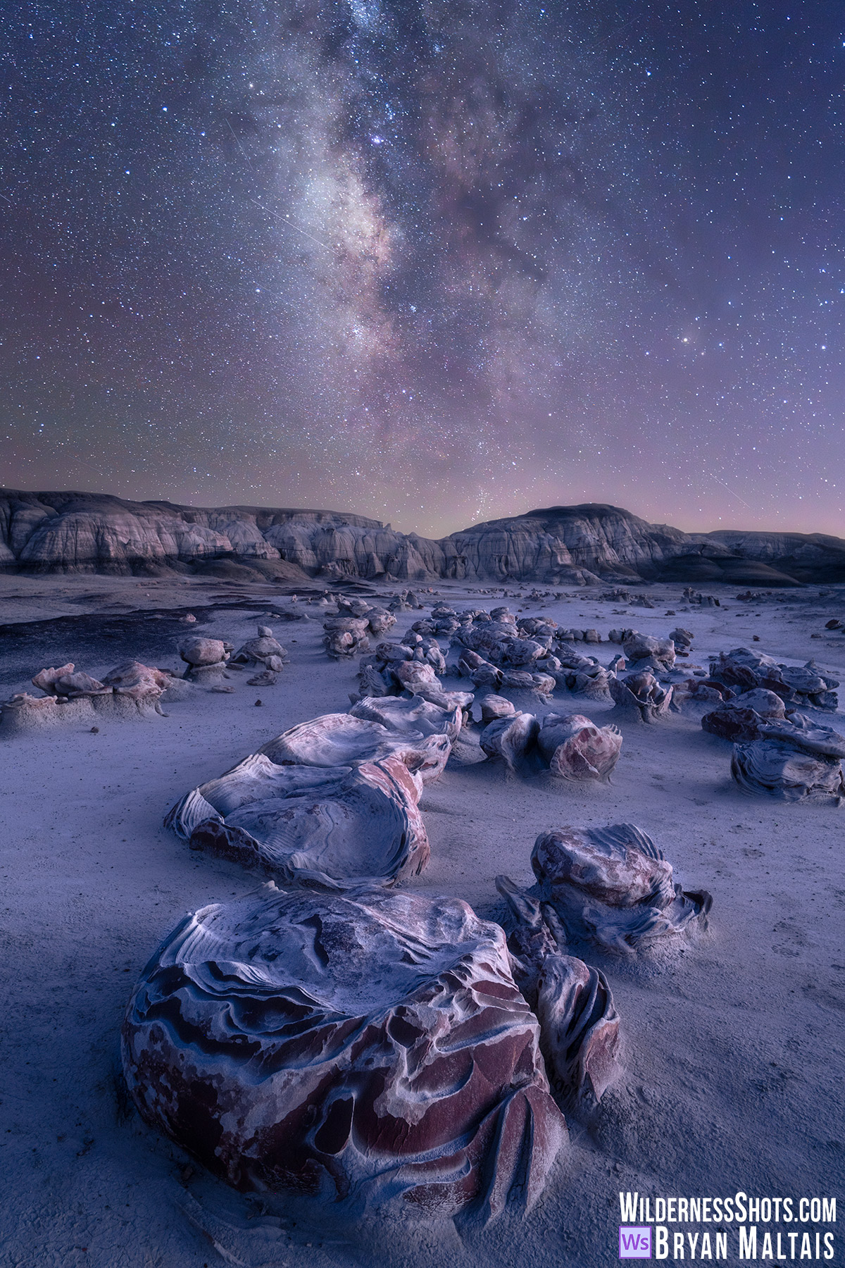 Bisti-Badlands-Alien-Eggs-Milky-Way-Vertical
