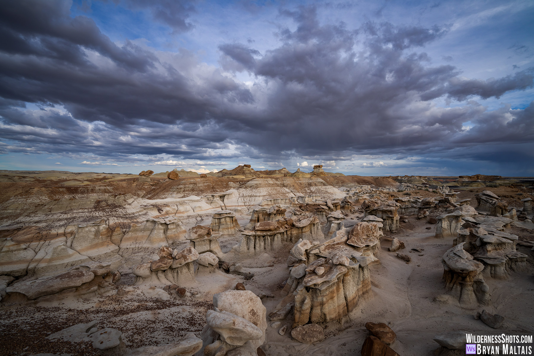 Bisti Badlands Dramatic Clouds over Hoodoo Maze New Mexico