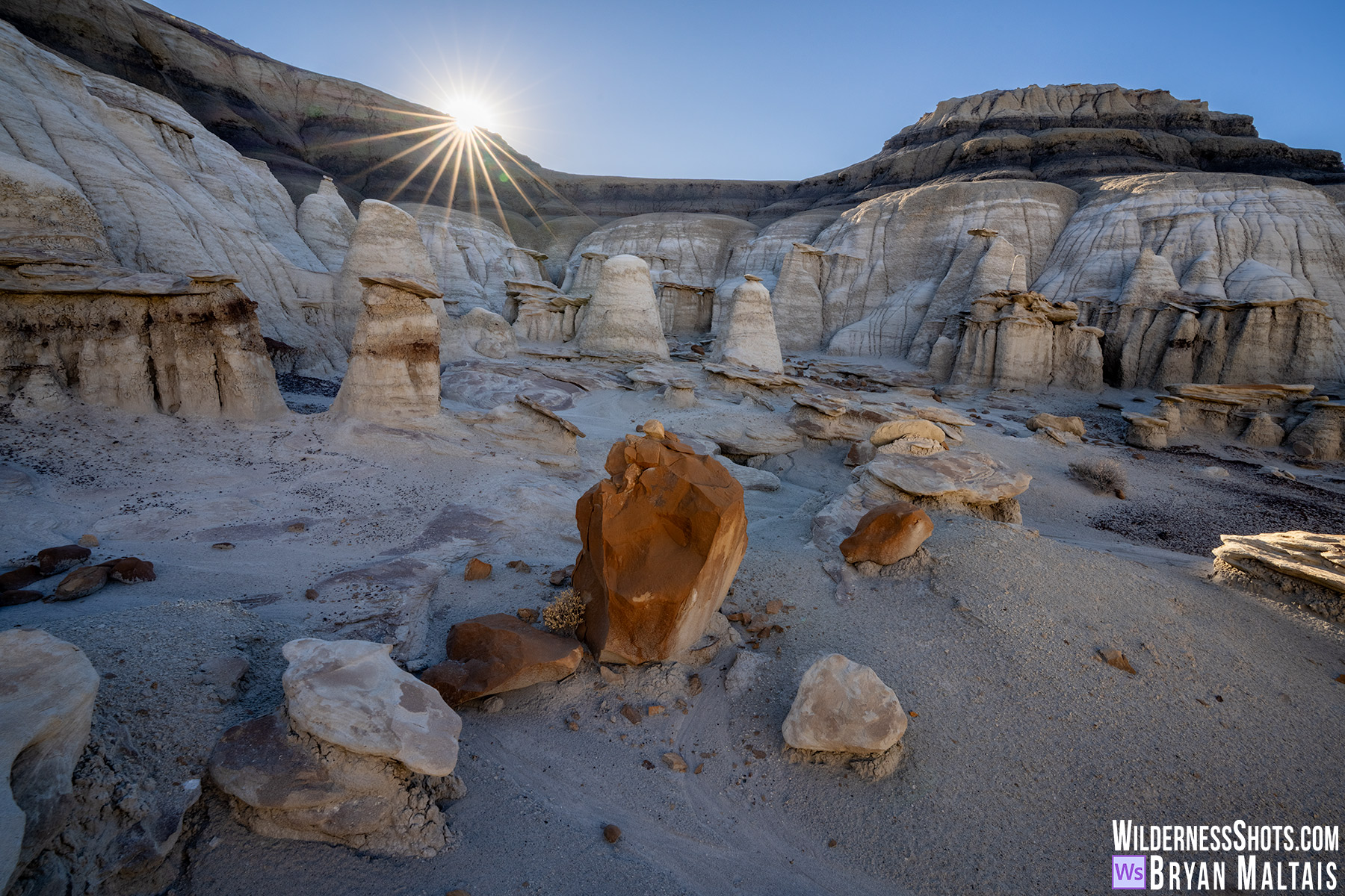 Bisti Badlands Sunstar Hoodoo Cove Red Rock