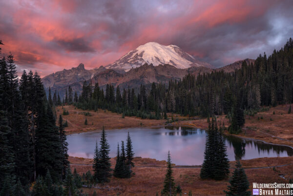 Mt. Rainier Predawn Crimson